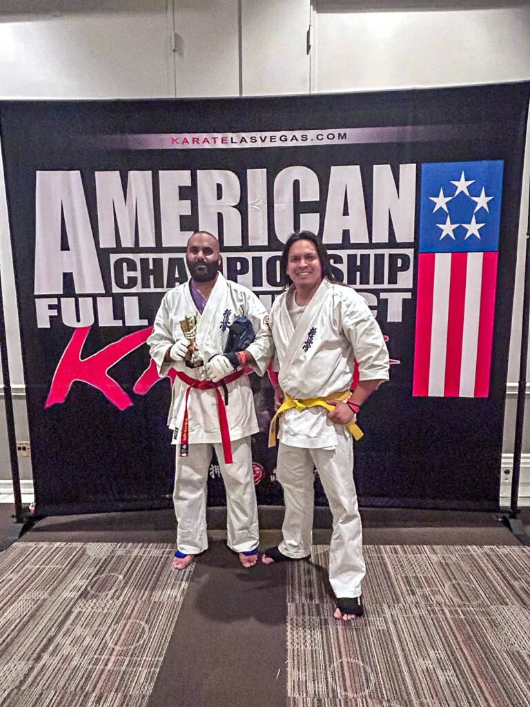 Trey Fiorio with his 1st-place trophy at the 6th All-American Full-Contact Championships