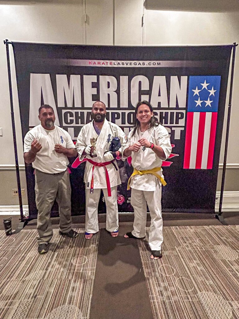 Trey Fiorio with his 1st-place trophy at the 6th All-American Full-Contact Championships
